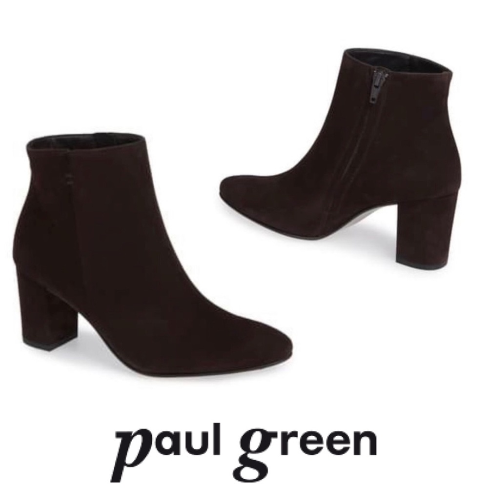 Paul Green Suede Brown Ankle Booties | 9.5